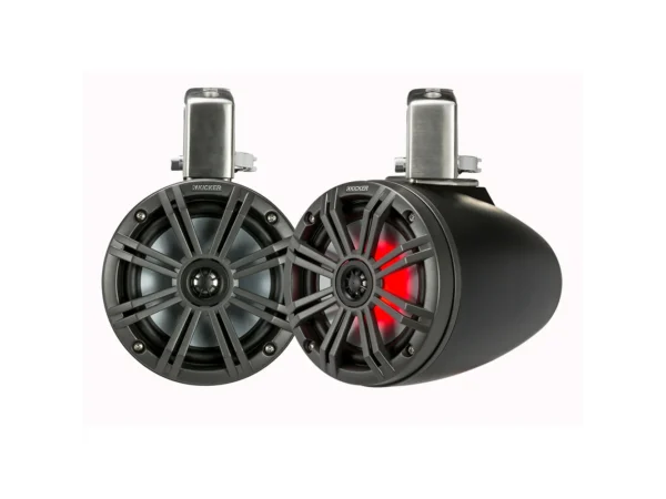 KICKER KMTC65 6.5" LED Coaxial Tower System - Black w/Charcoal Grille