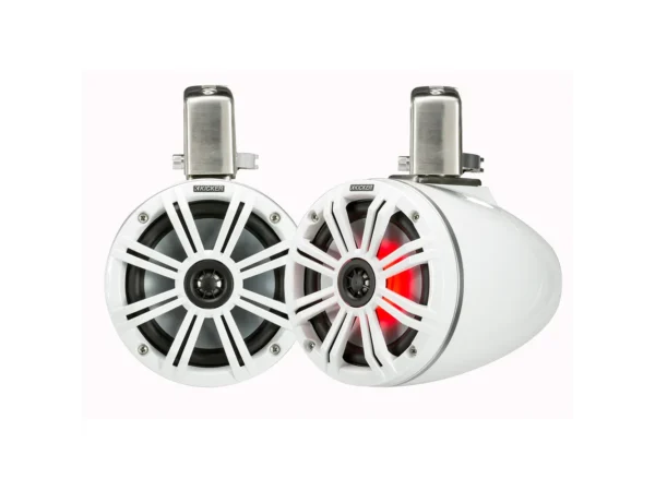 KICKER KMTC65 6.5" LED Coaxial Tower System - White w/White Grille