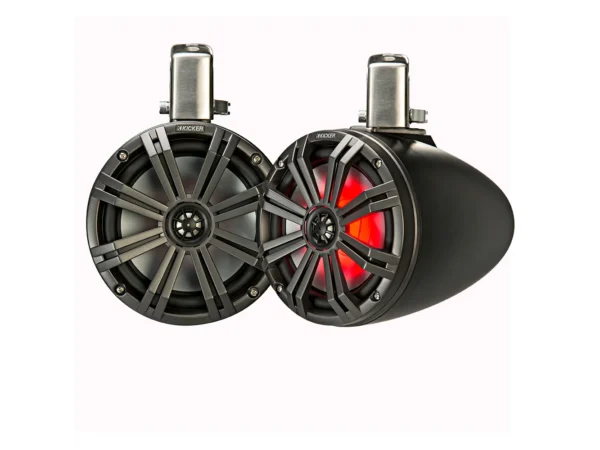 KICKER KMTC8 8" LED Coaxial Tower System - Black w/Charcoal Grille