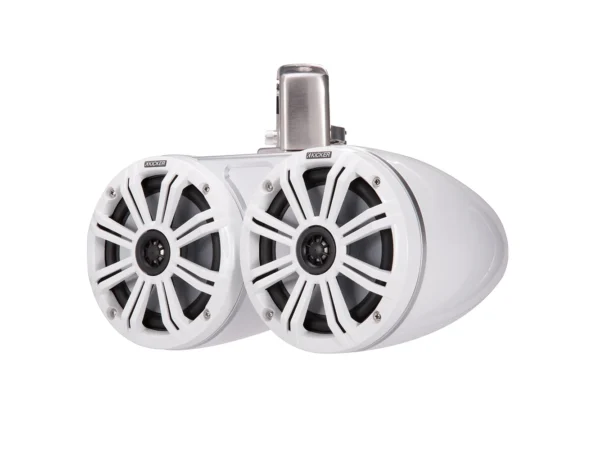 KICKER KMTC65 6.5" LED Coaxial Dual Tower System - White w/White Grille