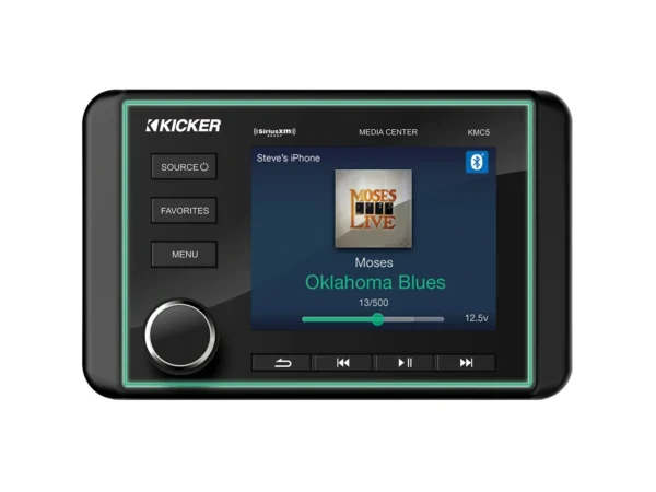 KICKER KMC5 Weather-Resistant Gauge-Style Media Center w/Bluetooth