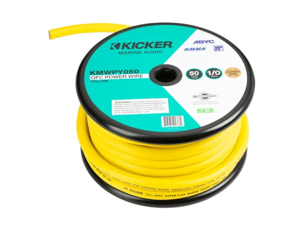 KICKER KMWPY050 50' 1/0AWG Power Wire - Yellow