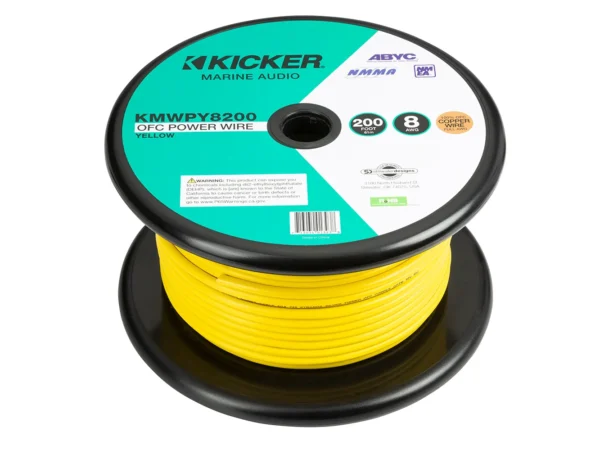 KICKER KMWPY8200 200' 8AWG Power Wire - Yellow​