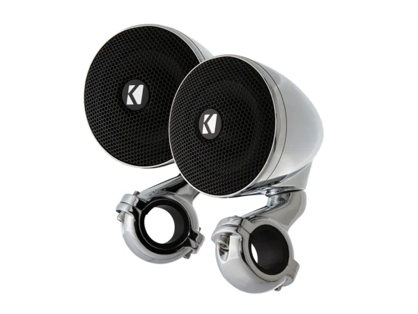 KICKER PSM 3" Weather-Proof Mini Enclosed Speaker Pair - 2-Ohm, Chrome