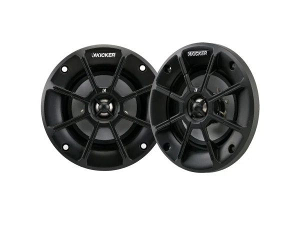 KICKER PS4 4" Powersports Weather-Proof Coaxial Speakers - 2-Ohm, Black