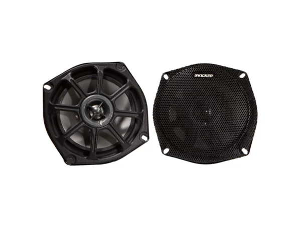 KICKER PS5250 5.25" Weather-Resistant Coaxial Speakers f/Motorcycles/ATVs - 4-Ohm, Black