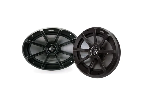 KICKER PS69 6x9" Powersports Weather-Proof Coaxial Speakers - 2-Ohm, Black