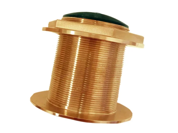 Echonautics Bronze Low-Profile Thru-Hull Medium-Frequency CHIRP Transducer - 1kW, 18° Tilt, 85-135kHz