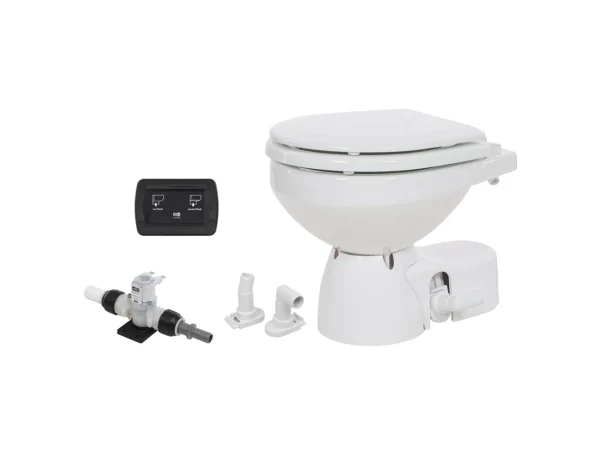 Jabsco Quiet Flush E2 Fresh Water Toilet Compact Bowl - 12V - Soft Close Lid