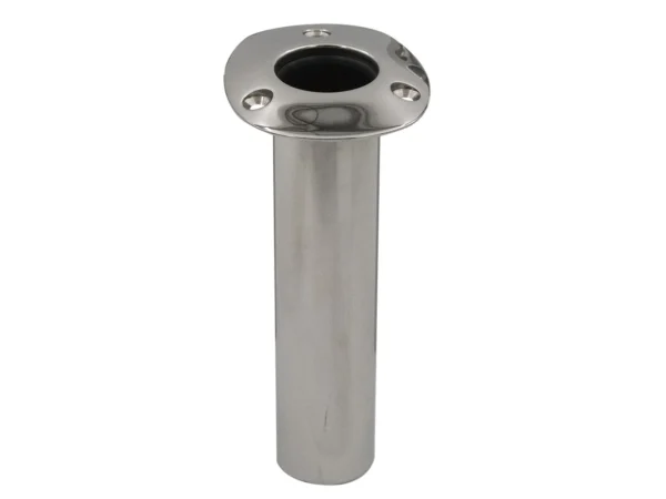 C.E. Smith 70 Series Standard Flush Mount Rod Holder - 0 Degree - Stainless Steel - Gimbal Bar Bottom - Black Liner