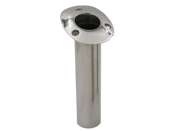 C.E. Smith 70 Series Standard Flush Mount Rod Holder - 15 Degree - Stainless Steel - Cast Bottom - Black Liner