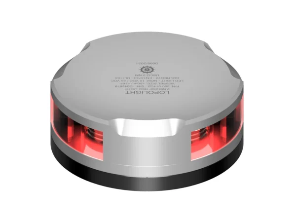 Lopolight 360-Degree Red Nav Light - 2NM - Silver Housing w/FB Base