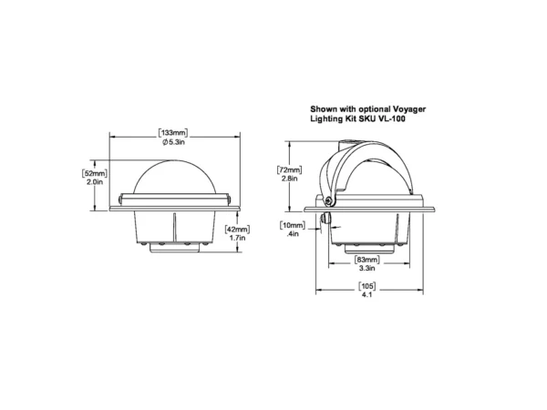 Ritchie RU-90 Voyager Compass - Flush Mount - Black - Image 2