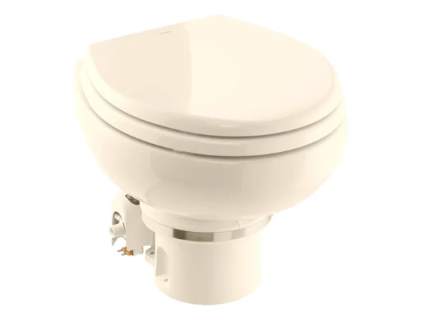 Dometic MasterFlush 7160 Bone Electric Macerating Toilet w/Orbit Base - Raw Water - 12V