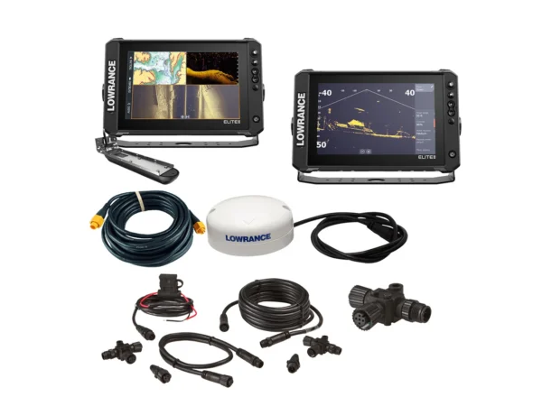 Lowrance Elite™ FS 10 BOAT in A BOX w/Active Imaging 3-in-1 - 2 Displays, TD, GPS Antenna, Starter Kit, 25' Ethernet Cable