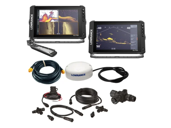 Lowrance Elite™ FS 12 BOAT in A BOX with Active Imaging 3-in-1 - 2 Displays, TD, GPS Antenna, Starter Kit, 25' Ethernet Cable