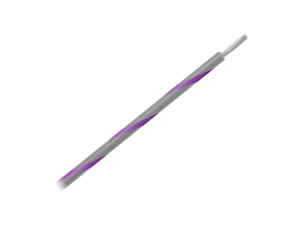 Pacer 14 AWG Gauge Striped Marine Wire 500' Spool - Grey w/Violet Stripe