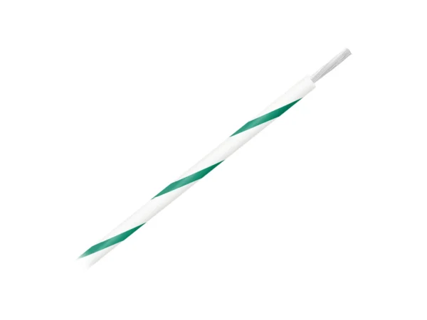 Pacer 14 AWG Gauge Striped Marine Wire 500' Spool - White w/Green Stripe