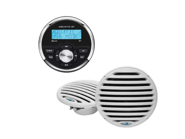 Aquatic AV GP1 Essentials w/GP1 Gauge Stereo & Economy 6.5" Speaker - White