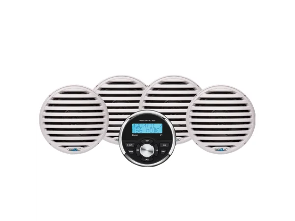 Aquatic AV Economy Gauge Stereo/Speakers Kit - White