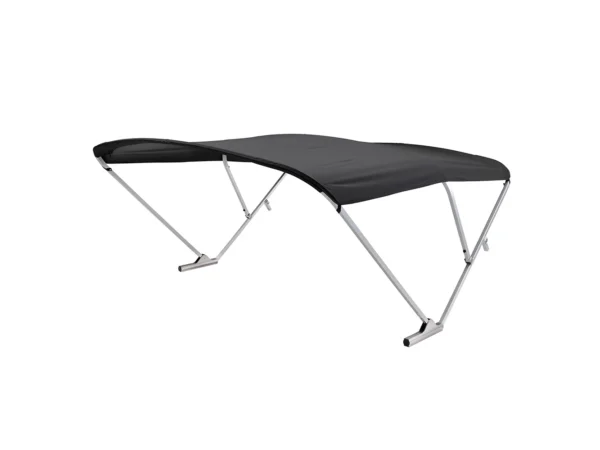 SureShade Power Bimini - Clear Anodized Frame - Black Fabric