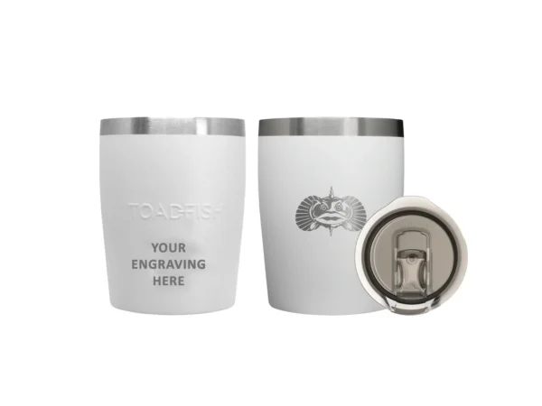 Toadfish Custom Engraved Non-Tipping 10oz Rocks Tumbler - White (MINIMUM ORDER QUANTITY OF 25)