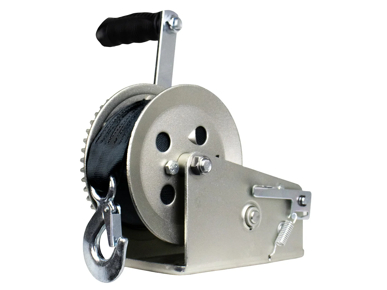 Powerwinch Utility Series Winch 2,000lb, 2 Speed, 6" Crank Arm - Carbon Black