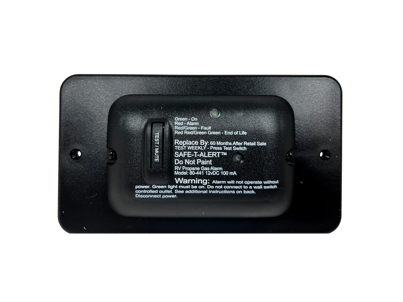 Safe-T-Alert 80 Series Black Propane Gas Alarm - 12V