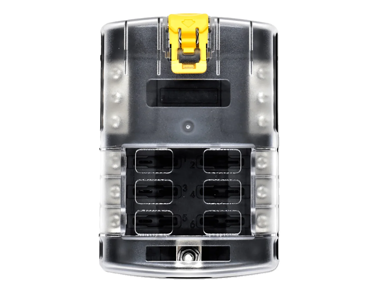 Bluewater 6 Position Fuse Block ATC w/Yellow Slide