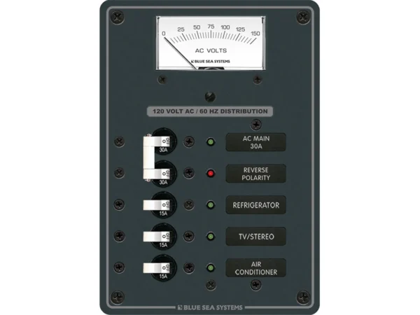 Blue Sea 8043 AC Main +3 Positions Toggle Circuit Breaker Panel - White Switches