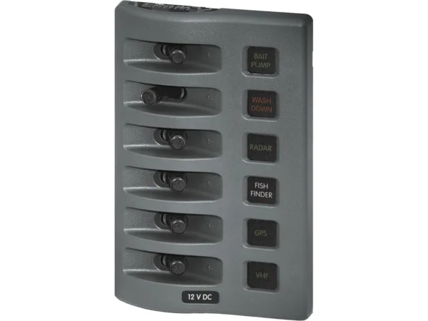 Blue Sea 4306 WeatherDeck Water Resistant Fuse Panel - 6 Position - Grey