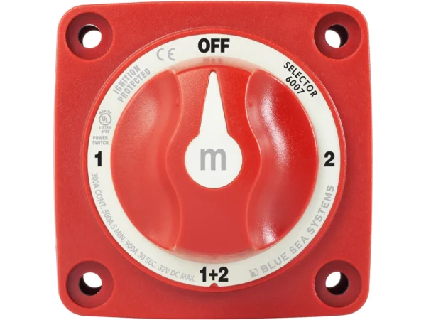 Blue Sea 6007 m-Series (Mini) Battery Switch Selector Four Position Red - Image 4