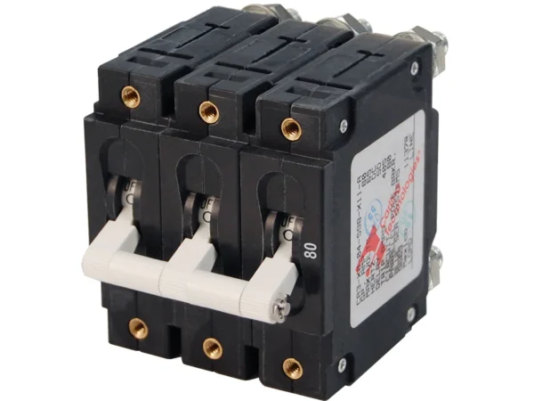 Blue Sea 7289 C-Series Triple Pole Circuit Breaker - 80A