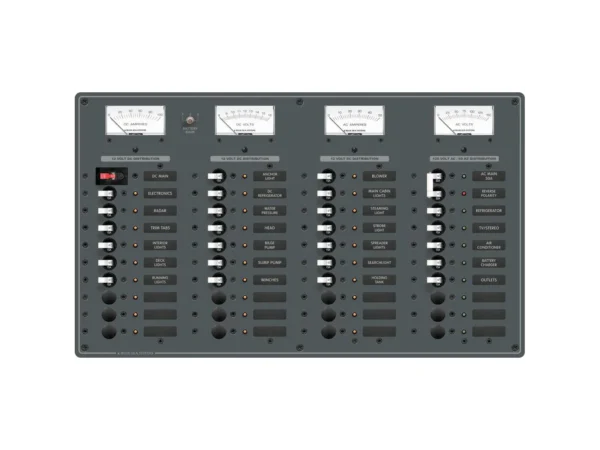 Blue Sea 8095 AC Main +8 Positions / DC Main +29 Positions Toggle Circuit Breaker Panel   (White Switches)