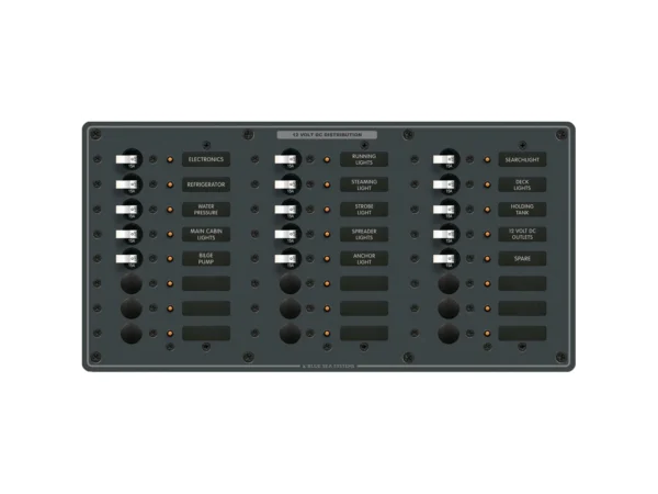 Blue Sea 8264 Traditional Metal DC Panel - 24 Positions