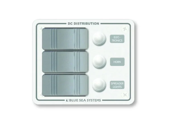 Blue Sea 8274 Water Resistant Panel - 3 Position - White - Vertical Mount