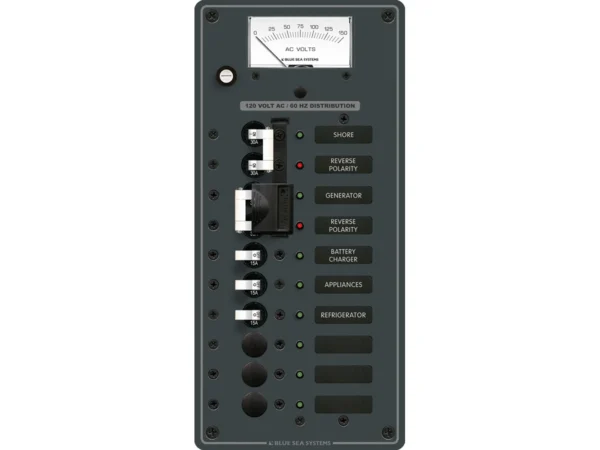 Blue Sea 8489 Breaker Panel - AC 2 Sources + 6 Positions - White