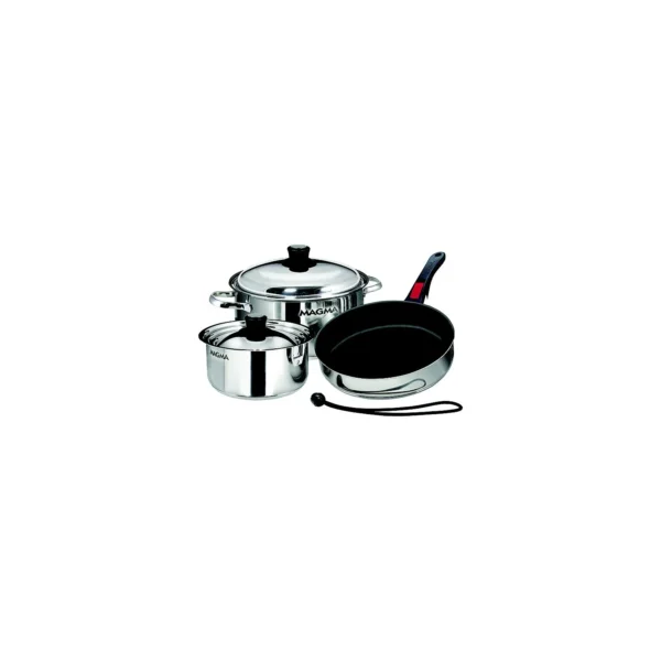 Magma A10-363-2-IND Stainless Steel Induction Compatible Non-Stick 7 Piece "Nesting" Cookware Set - Image 4