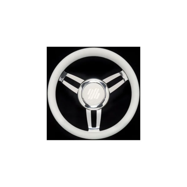 Foscari Steering Wheels, White Vinyl Chrome