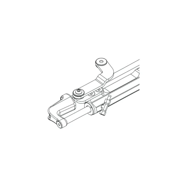 Uflex UC128TS2 Protech Front Mount Hydraulic Steering Cylinder, Port w/Offset Curved Arm