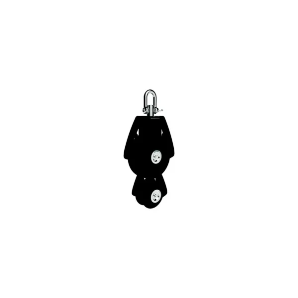 Lewmar 50MM Fiddle Block, Black, 1/4" - 3/8" Line