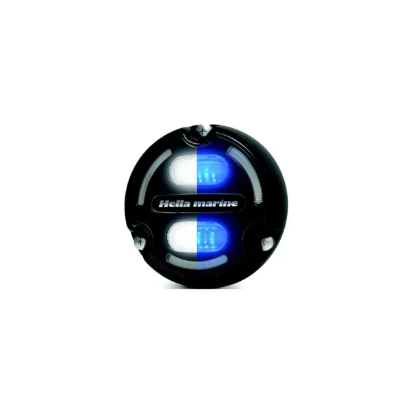 Hella 016147001 Apelo A2 Underwater Light, Aluminum Housing, Charcoal Lens, White/Blue LEDs