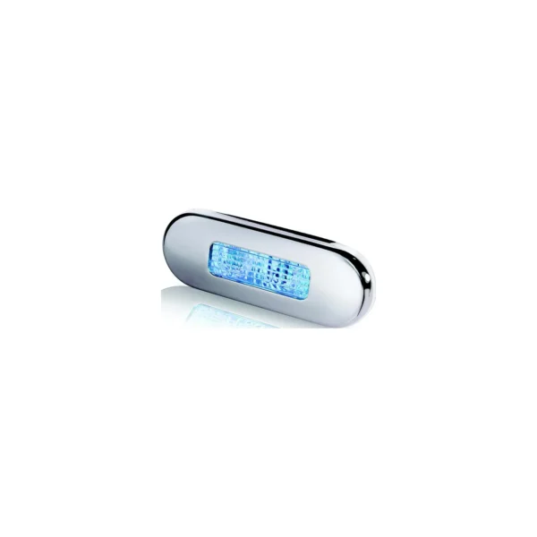 Hella Oblong LED Step Lamp, 12/24V, SS w/Blue LEDs