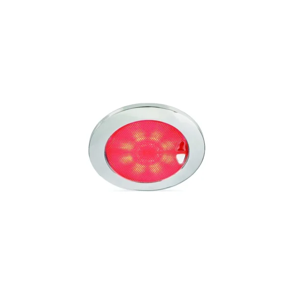 Hella 980630012 EuroLED® 150 Round Touch Lamp, White/Red w/Polished Stainless Steel Rim - Image 2