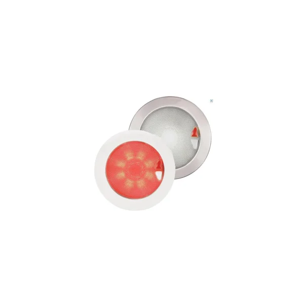 Hella 980630102 EuroLED® 150 Round Touch Lamp, Warm White/Red w/Polished Stainless Steel Rim - Image 2