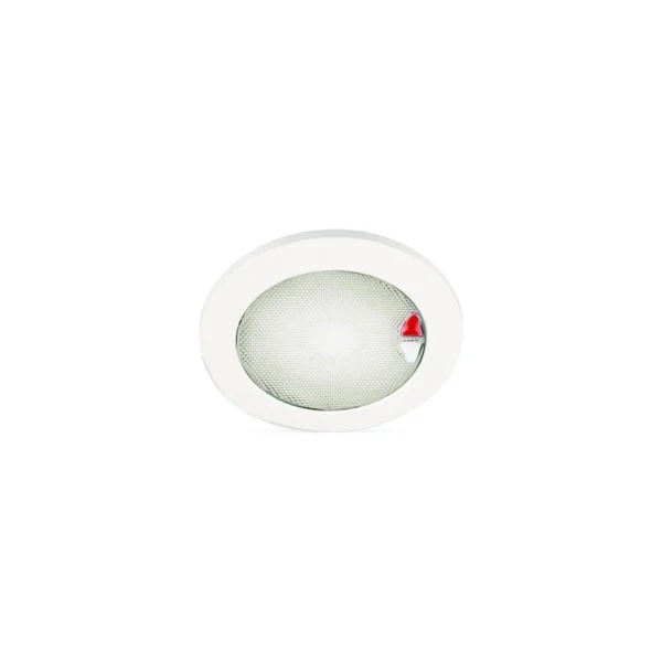 Hella 980630102 EuroLED® 150 Round Touch Lamp, Warm White/Red w/Polished Stainless Steel Rim