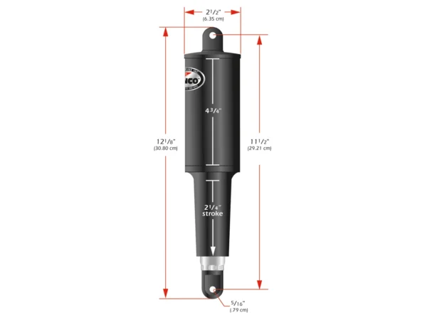 Lenco 101 Standard Actuator - 12V - 2-1/4" Stroke