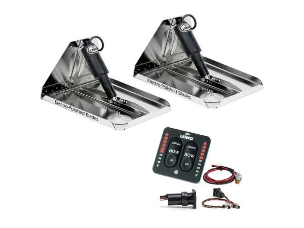 Lenco 12" x 12" Heavy Duty Performance Trim Tab Kit w/LED Indicator Switch Kit 12V