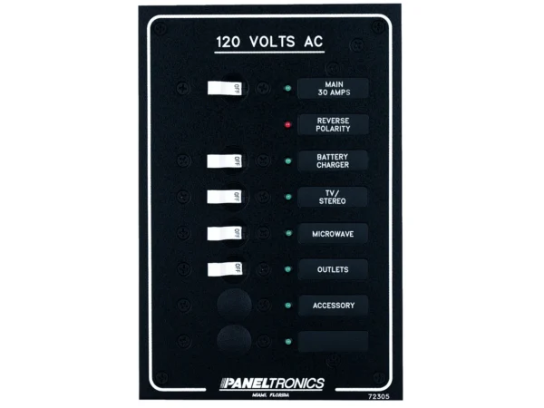 Paneltronics Standard AC 6 Position Breaker Panel & Main w/LEDs