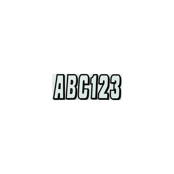 Hardline Series 320 Registration Kit, Solid Color Block Font With Drop Shadow (Includes 4 Sets of 3" A-Z, 0-9), Clear/Black